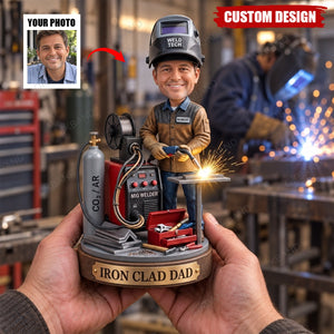Personalized Welder Acrylic Plaque, Photo Welder Figurine