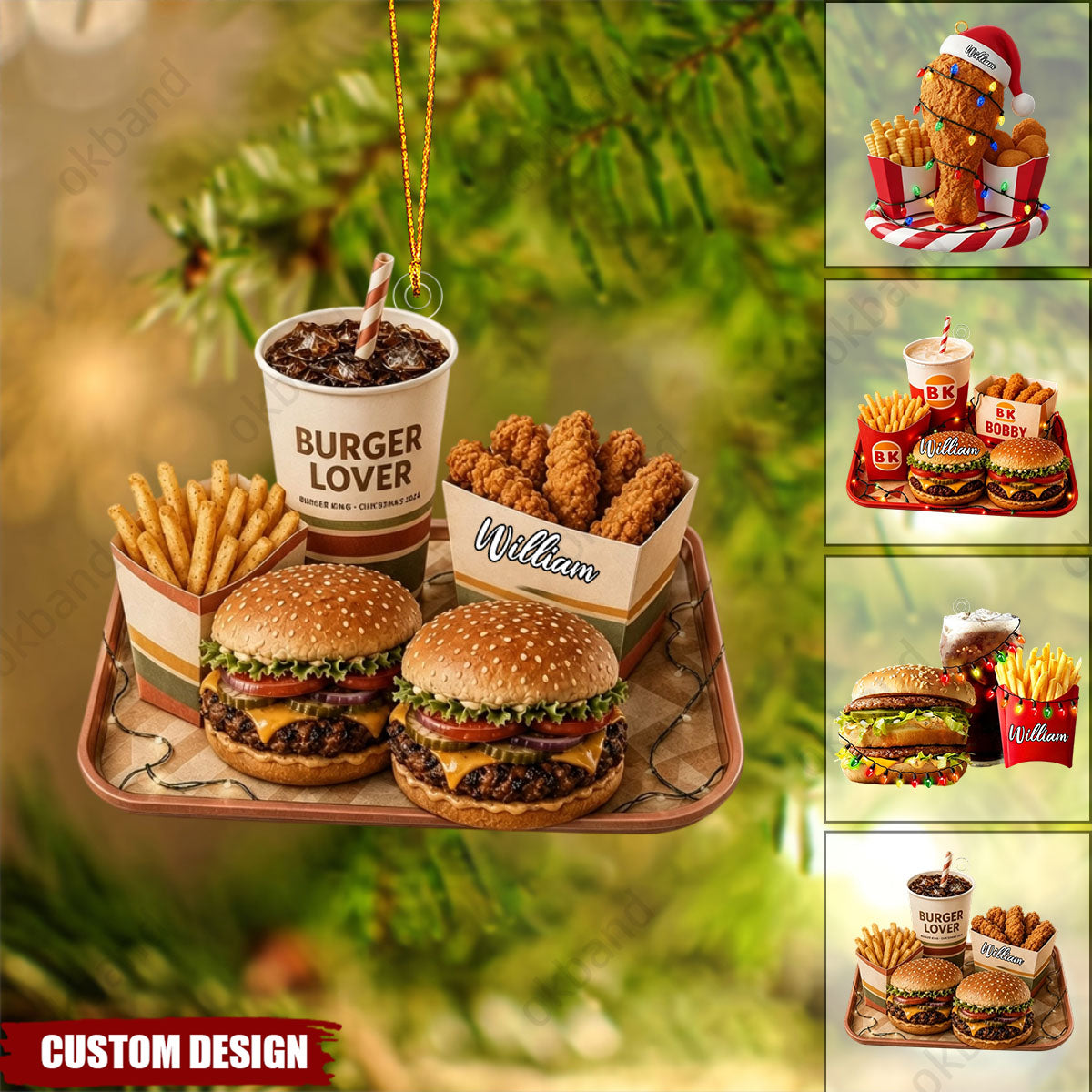 New Release - Personalized Fast Food Christmas Ornament
