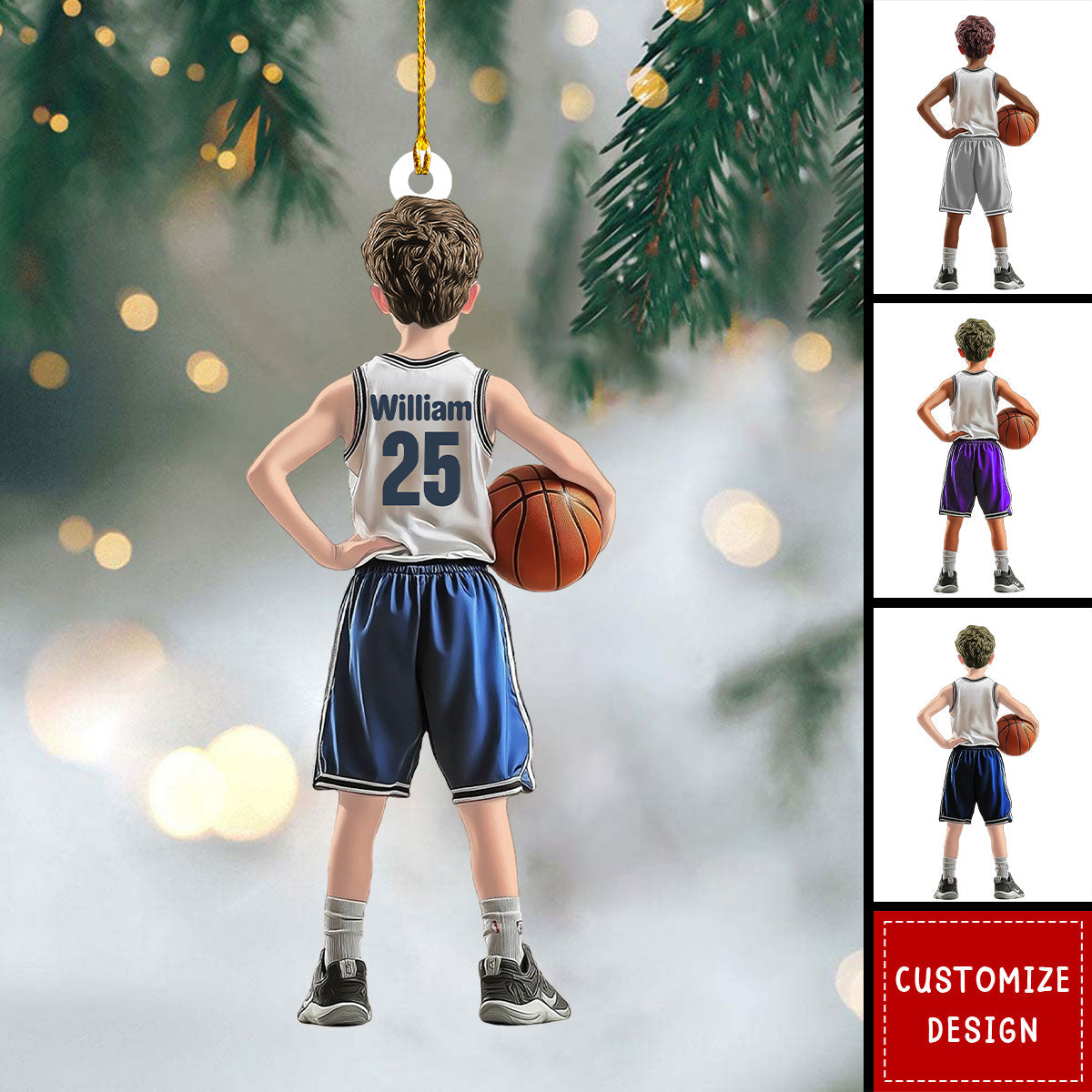 Basketball Player - Personalized Acrylic Photo Ornament