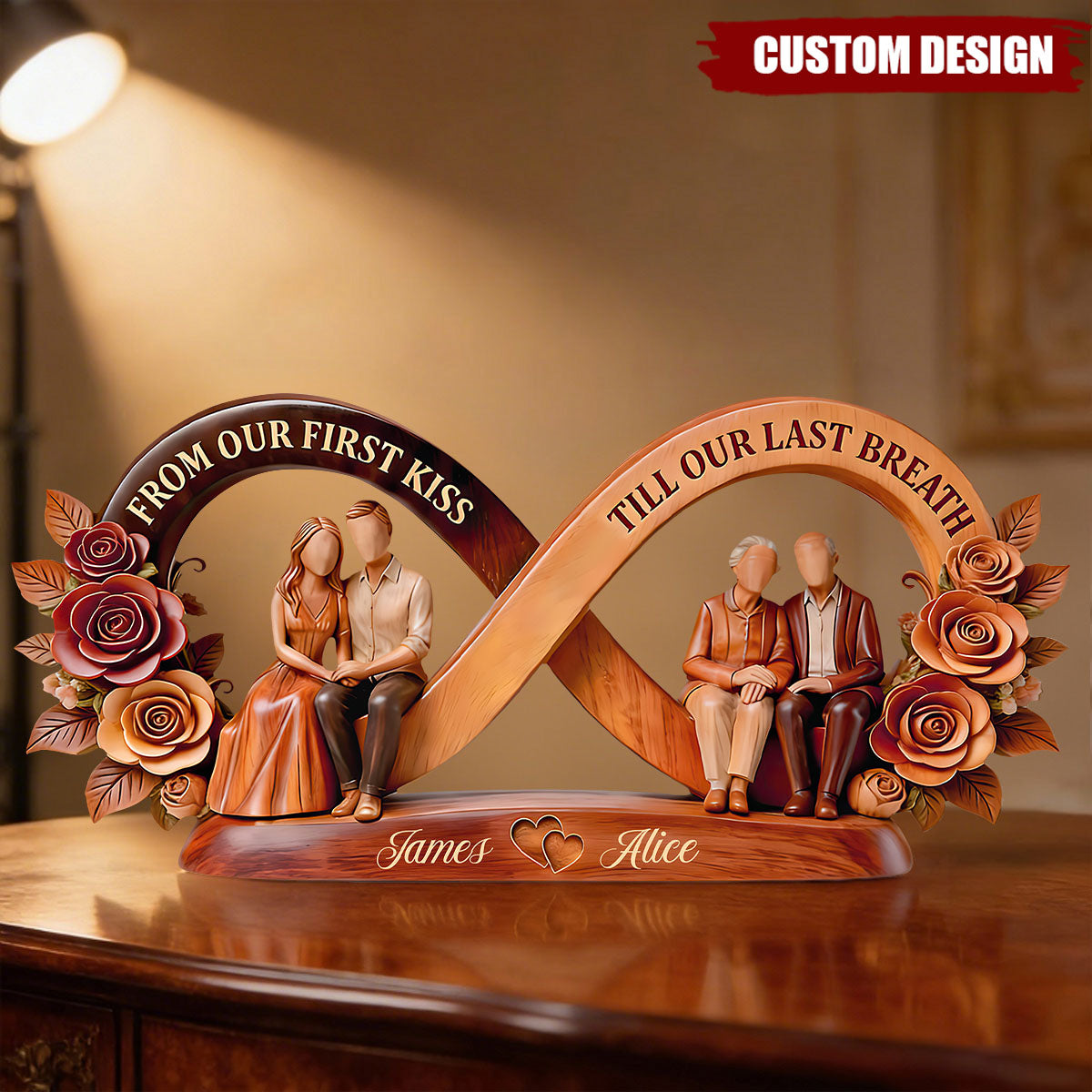 From Our First Kiss Till Our Last Breath - Personalized Custom Shaped Acrylic Plaque