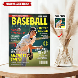 Custom Baseball Magazine Cover, Graduation Gifts for Baseball Player