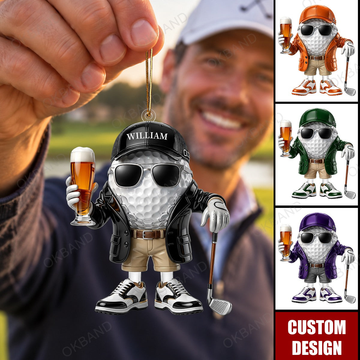 Personalized Golf Ornament, Funny Golfer Gift