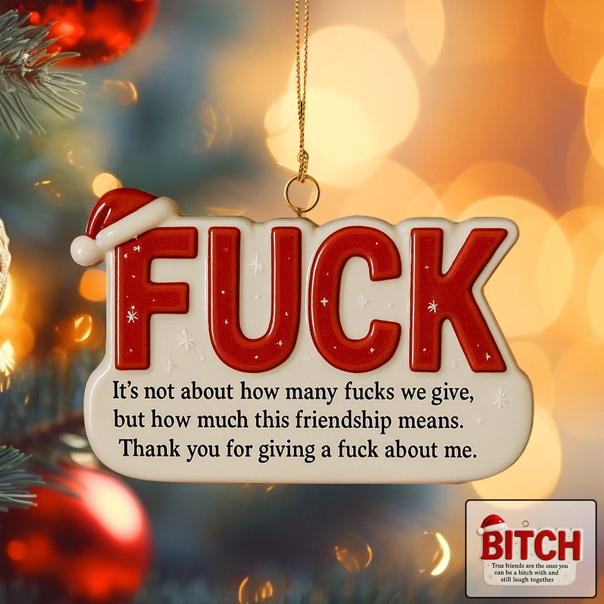 Funny Friendship Christmas Ornament