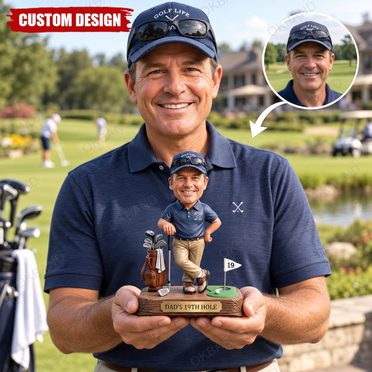 Personalized Golf Dad 2D Acrylic Plaque, Custom Photo Gift For Golf Lovers