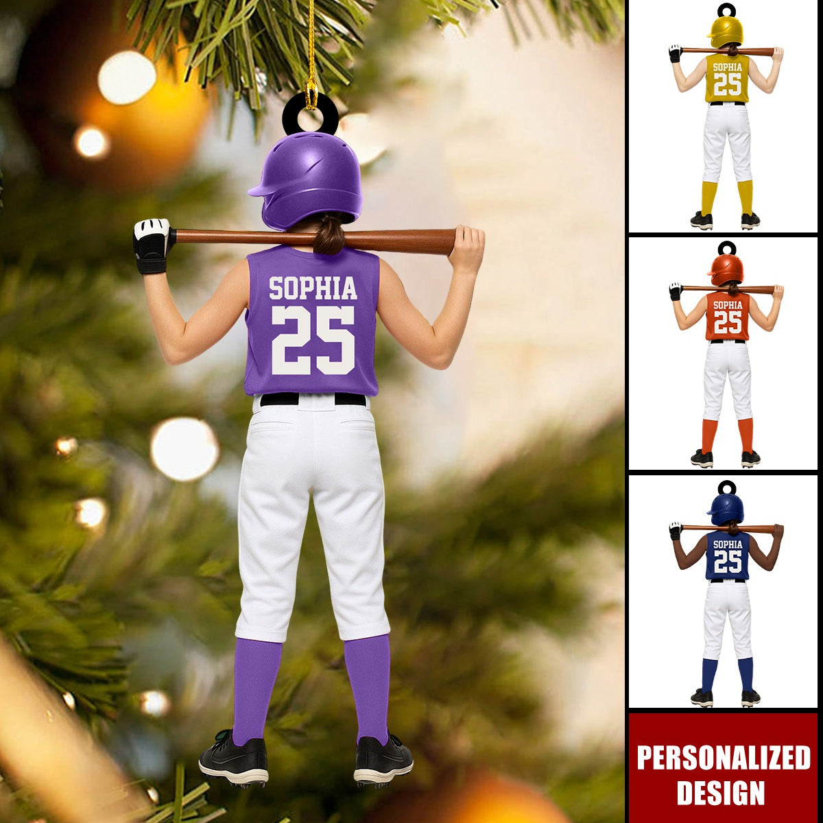 Personalized Softball Player Ornament Gift for Softball Player