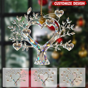 Personalized Tree of Life Family Member Crystal Ornament
