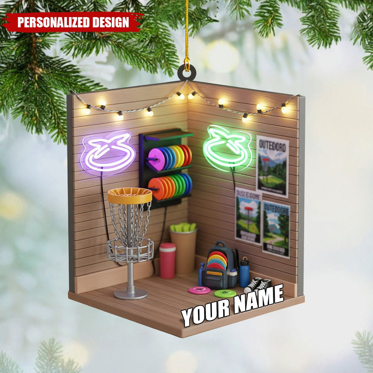 Personalized Disc Golf Ornament-Christmas Gift For Disc Golfer