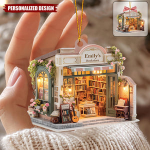 Personalized Bookstore Christmas Ornament-Unique Gift for Book Lovers