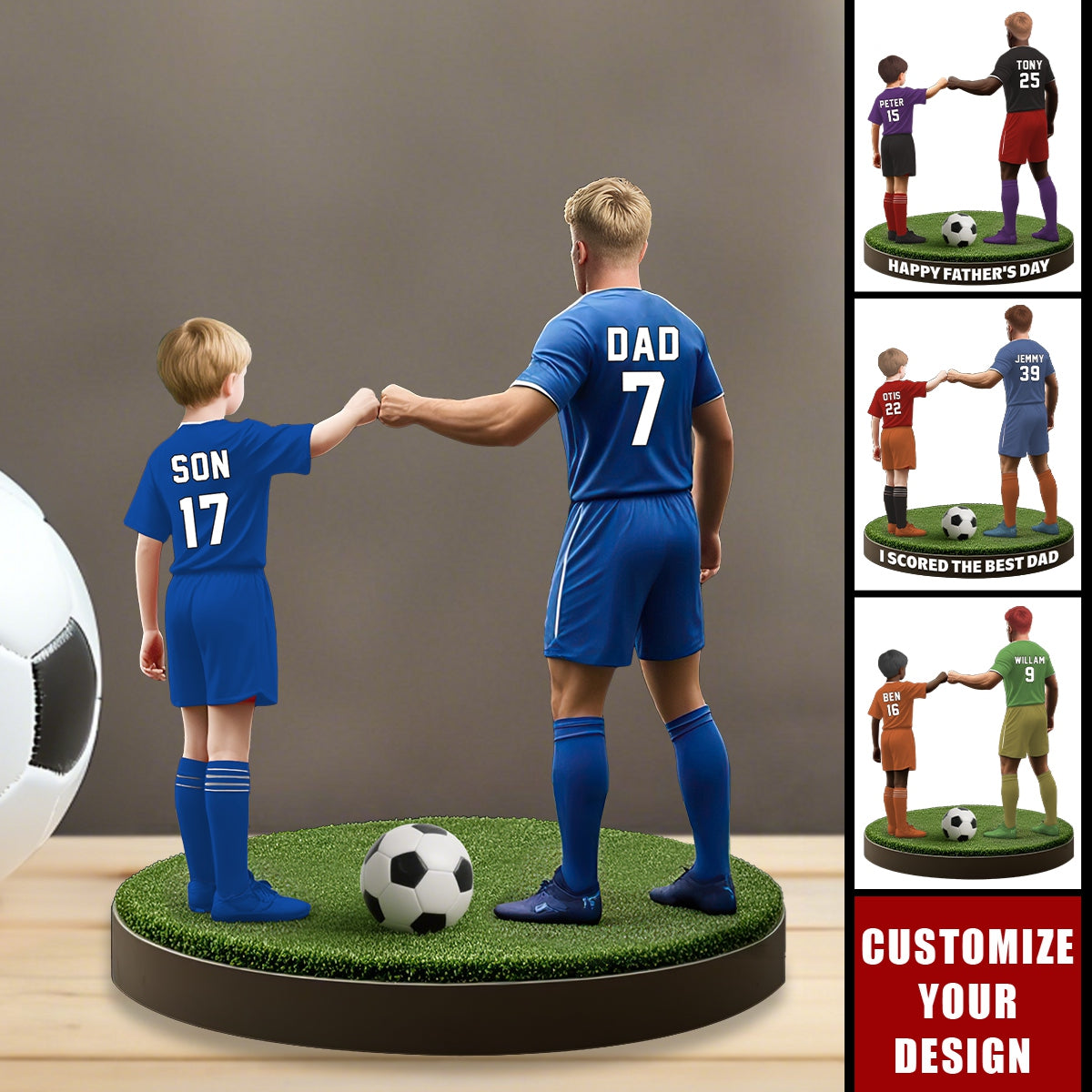 Soccer Dad And Kid - Personalized Acrylic Plaque, Father's Day Gift for Dad, Gift for Husband