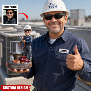 Personalized HVAC Work Shirt Acrylic Plaque - Gift for Installer Refrigeration or Service Technician