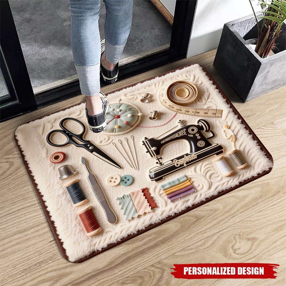 Personalized sewing machine Doormat
