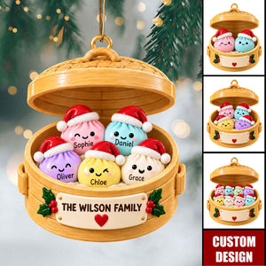 Personalized Dumpling Christmas Ornament,Family Dim Sum Holiday Decor