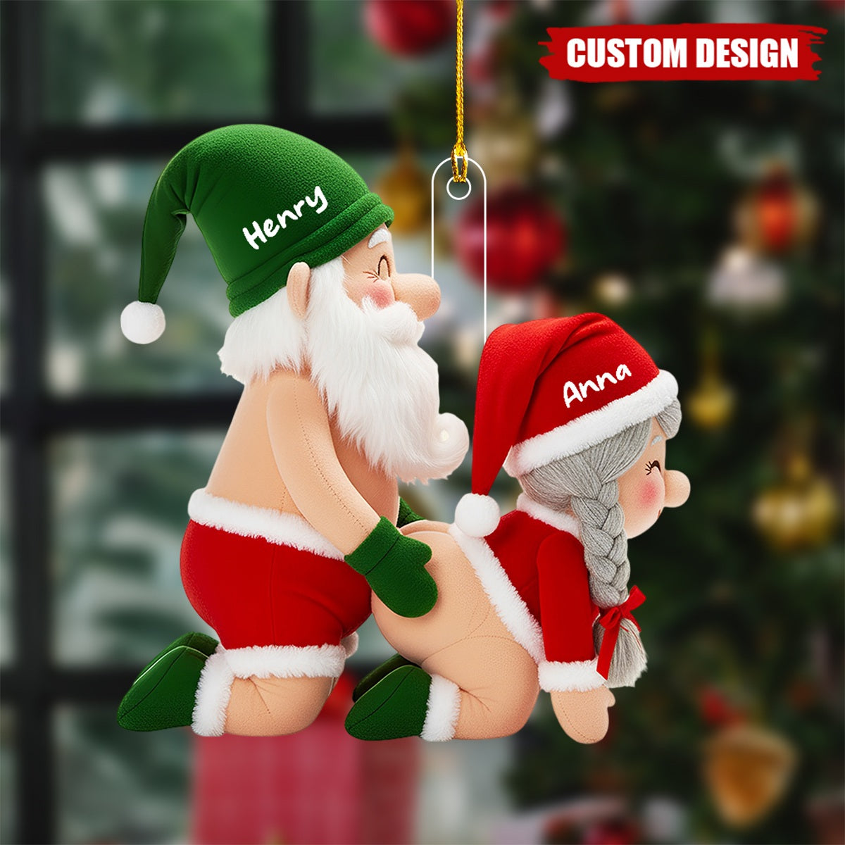 Personalized Old Couple Christmas Ornament - Gifts For Couple