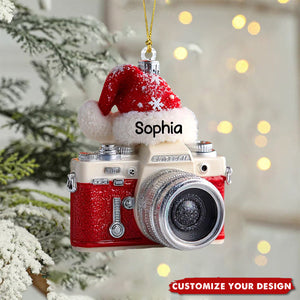 Personalized Camera Acrylic Christmas Ornament