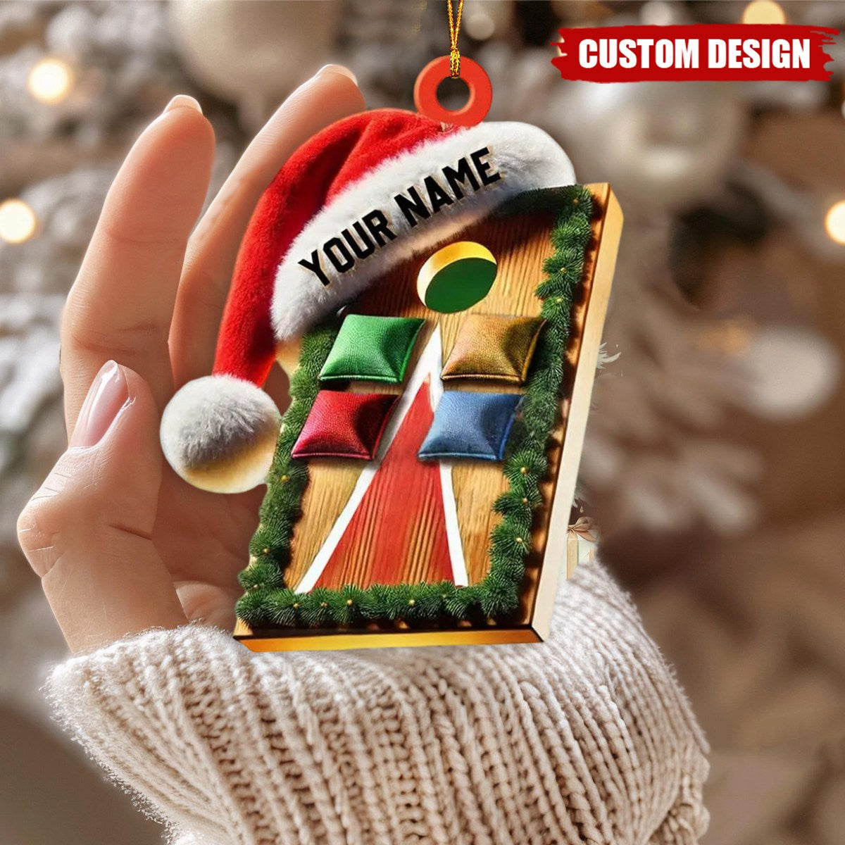 Personalized Cornhole Ornament-Gift For Cornhole Lovers