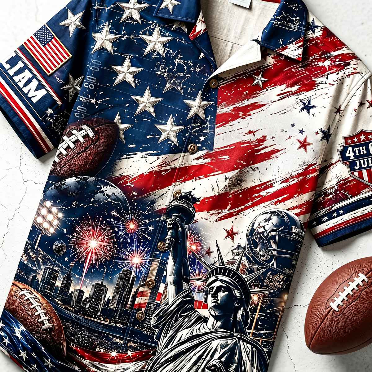 Proud American Football Hawaiian Shirt - Personalized Gifts For Sport Lovers