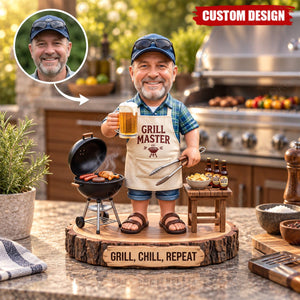 Personalized BBQ Dad 2D Acrylic Plaque, Custom Photo Grill Master Sign