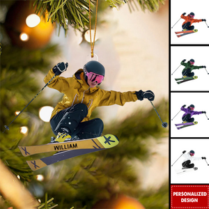 Personalized Skiing Christmas Ornament-Ski Lift Lover Gift