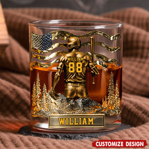 Personalized Baseball Whiskey Glass - Gifts For Baseball Lovers