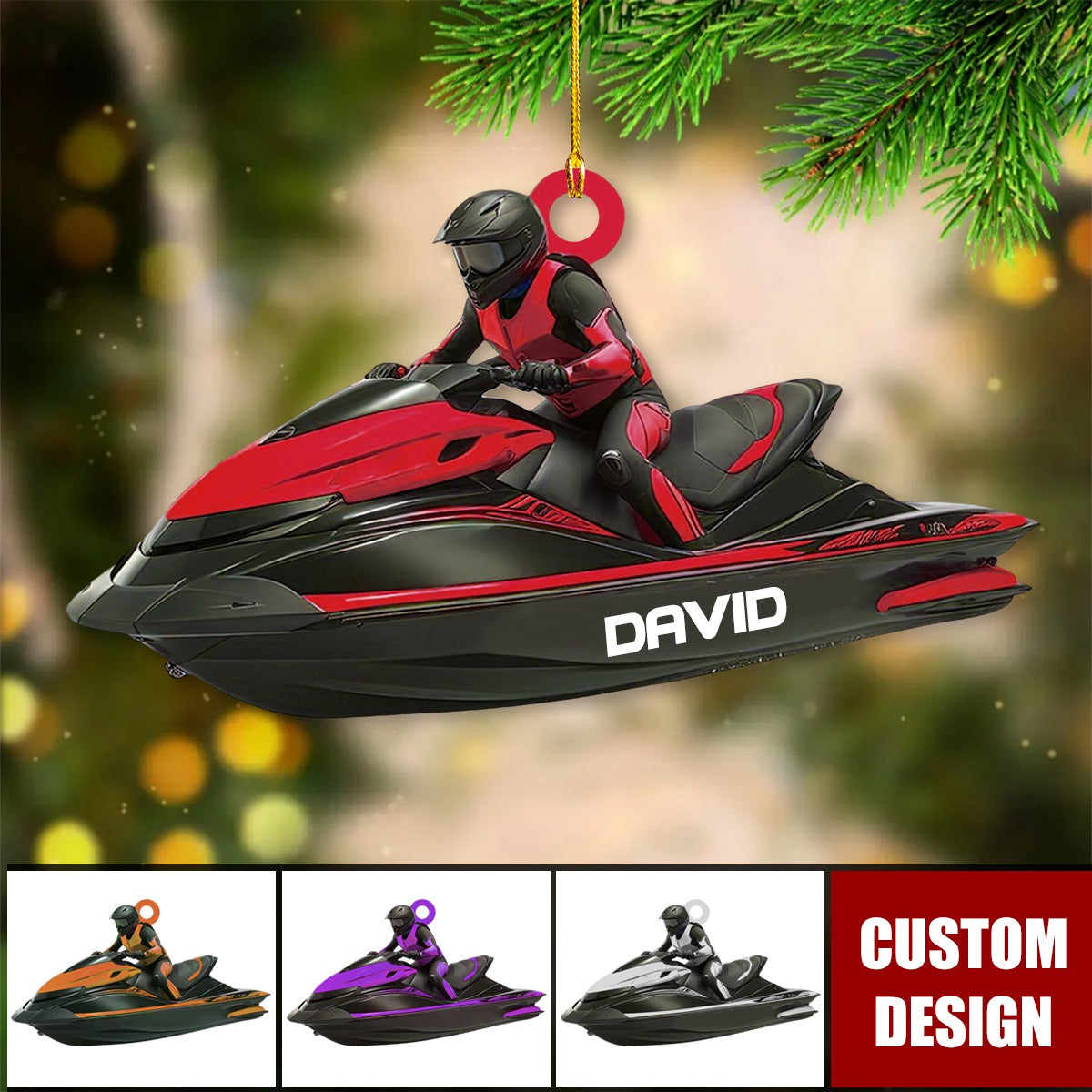 Personalized Jet Boat Ski Christmas Ornament - New Release