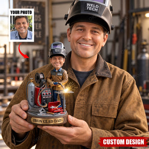 Personalized Welder Acrylic Plaque, Photo Welder Figurine