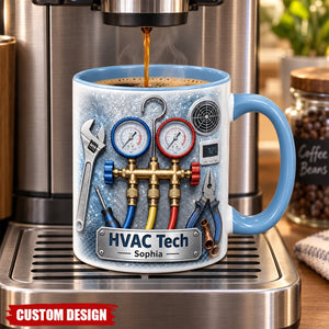 Personalized HVAC Mug Coffee Mug for Technicians, Heating Cooling Service Technician Gift