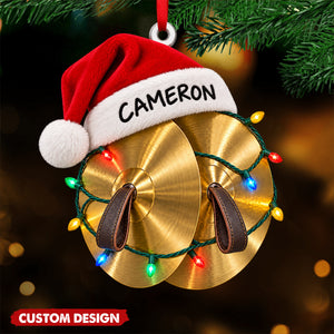 Personalized Cymbal Acrylic Ornament, Drummer Christmas Decor