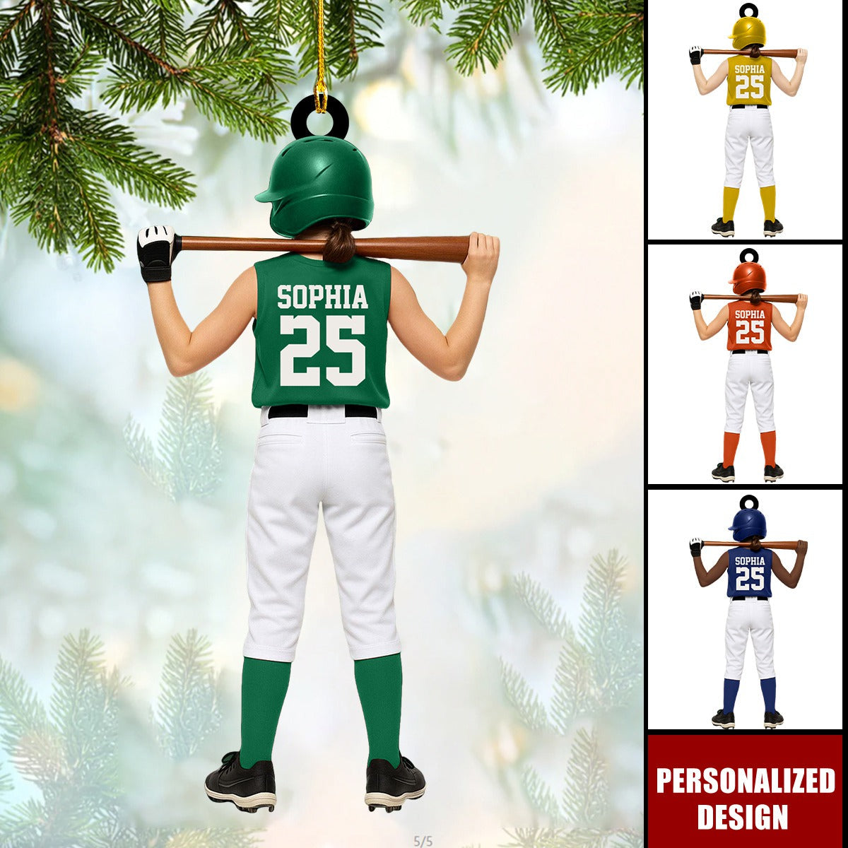 Personalized Softball Player Ornament Gift for Softball Player