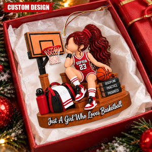 Personalized Basketball Girl Ornament, Girl Basketball Ornament