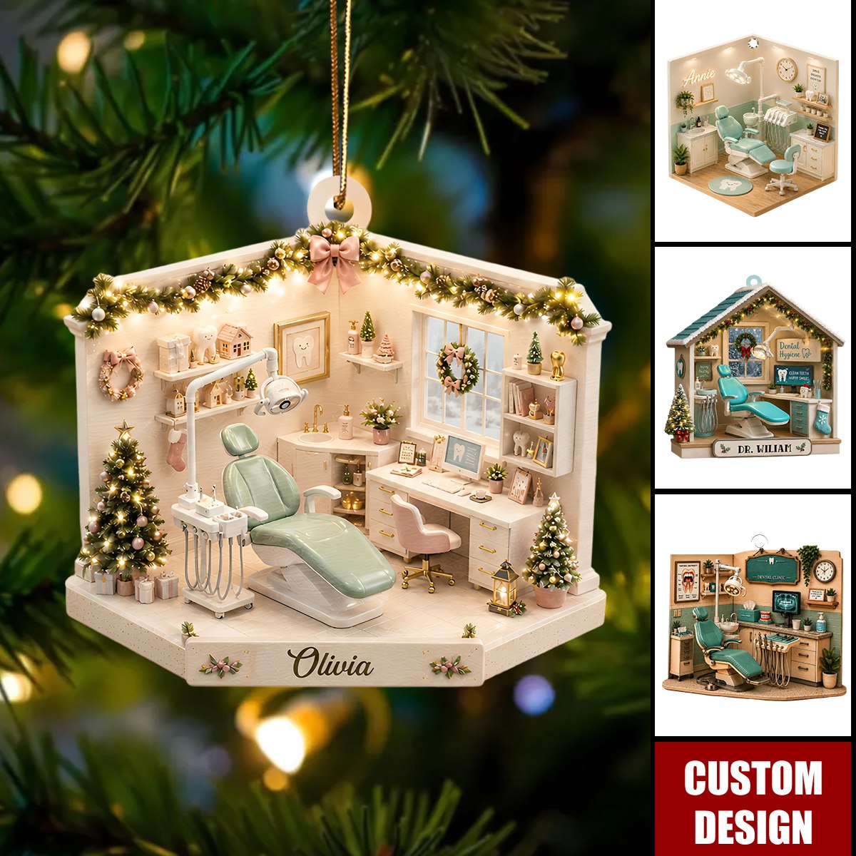 Personalized Dental Hygienist Acrylic 2D Ornament,Dentist Gifts