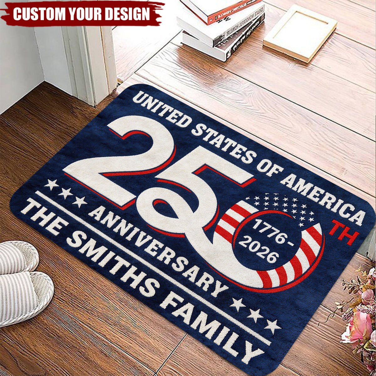 Personalized America 250th Anniversary Doormat
