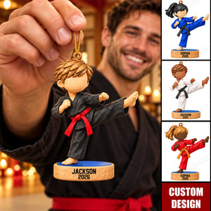 New Personalized Black Belt Christmas Ornament - Taekwondo,Karate Gift