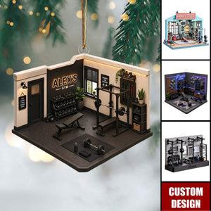 Personalized Gym Acrylic Ornament,Fitness Christmas Ornament,Weightlifting Keepsake