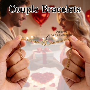 Personalized Couple Two Initial Bracelet-Anniversary Gifts