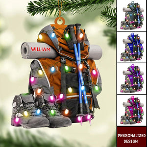 Personalized Hiking Bag Christmas Ornament,Camping Lover Gift,Keepsake Gift For Camper New Release Hiking Decor Gift
