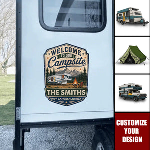 Custom Camper Sticker with Name & Location - Personalized Adventures RV Decal - Sleep Under The Stars
