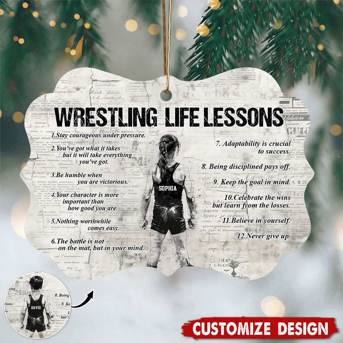 Personalized Wrestling Kid Ornament - Gift For Wrestling Lovers