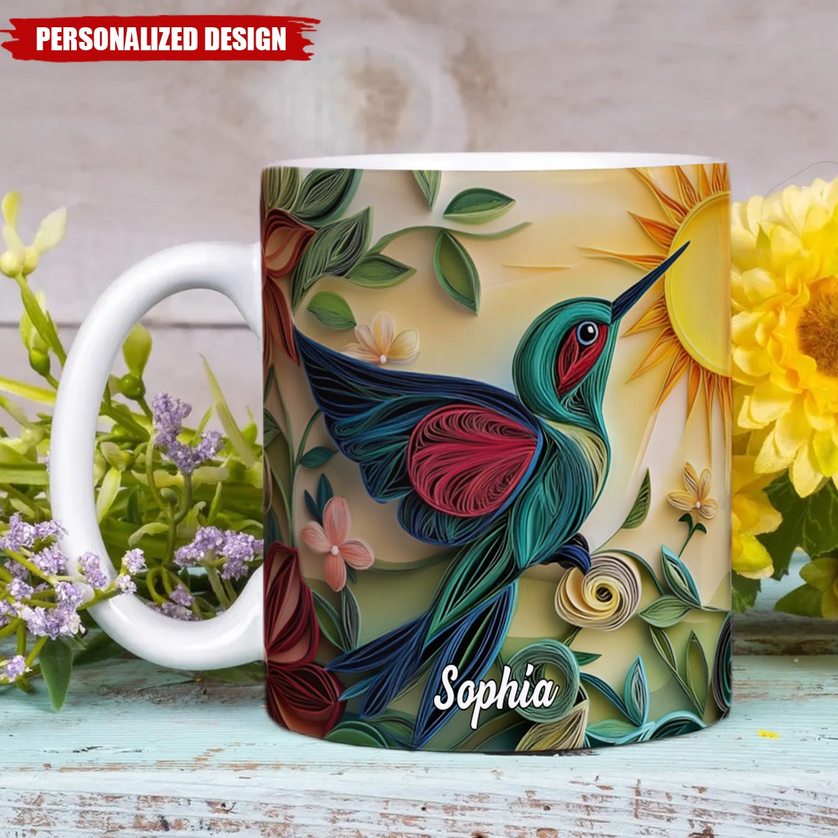 Personalized Hummingbird Mug-Memorial Gift For Family/Friends