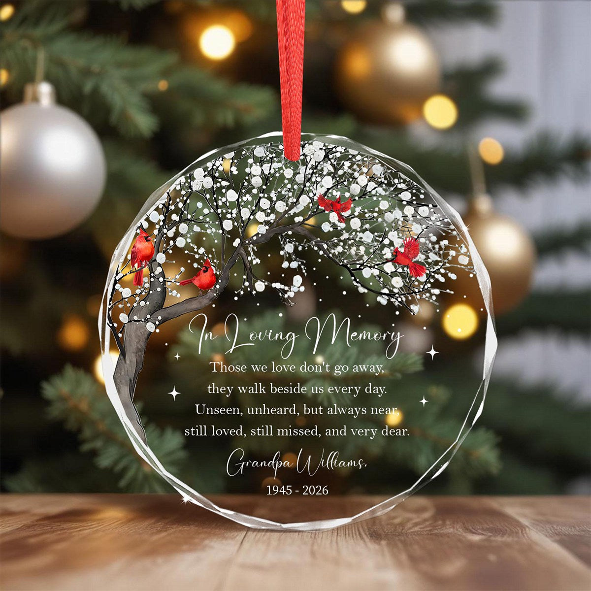 Personalized Parent Memorial Christmas Ornament - Gift For Sympathy & Remembrance