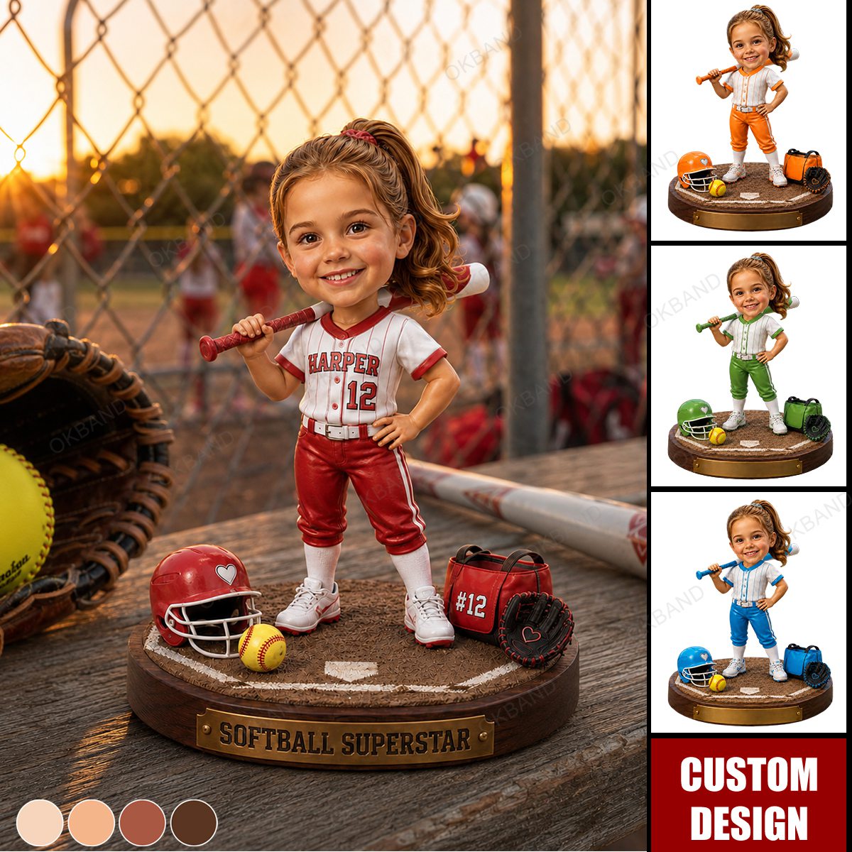 Personalized Softball Gift Acrylic Plaque, Photo Softball Player Figurine