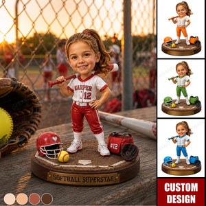 Personalized Softball Gift Acrylic Plaque, Photo Softball Player Figurine