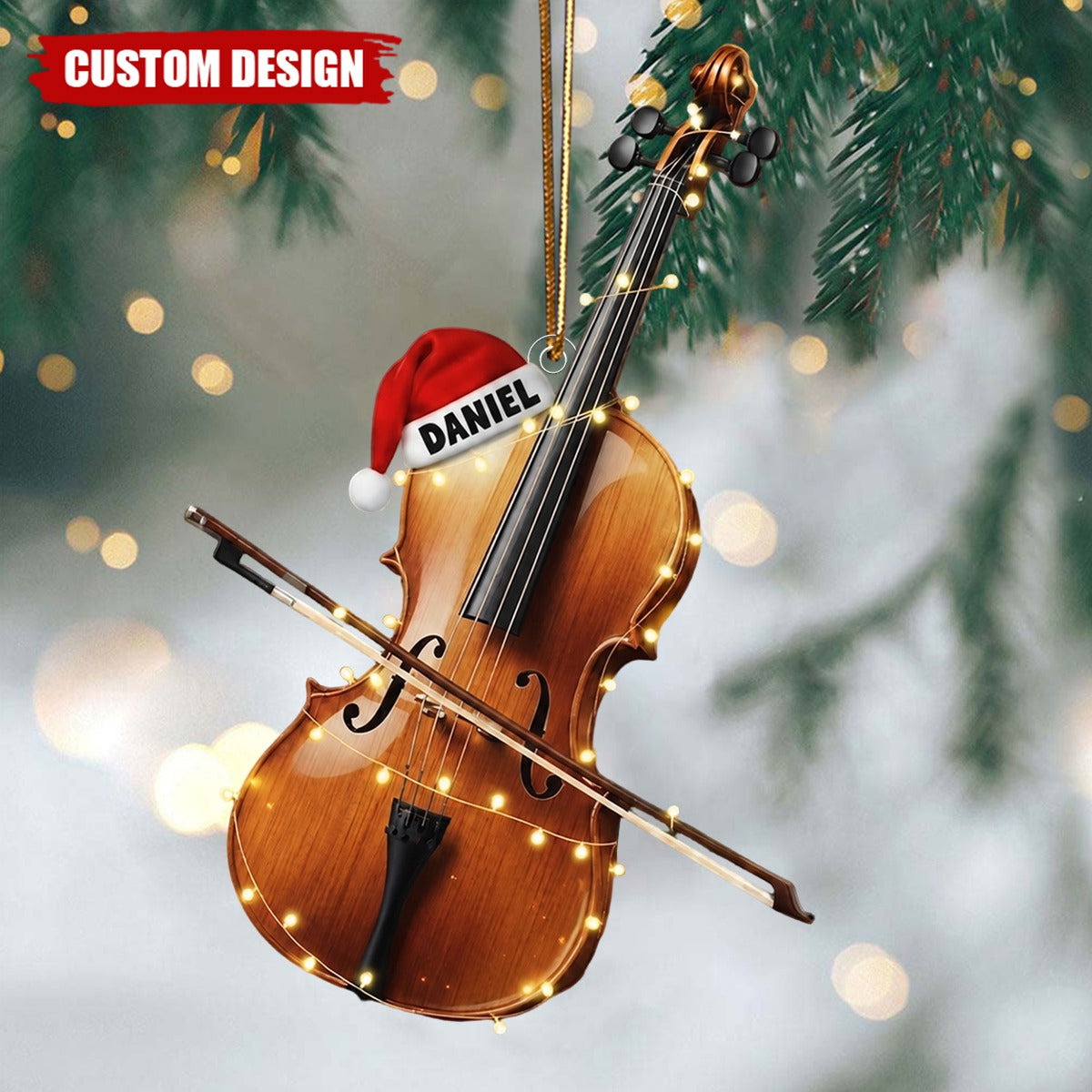 Personalized Violin Ornament, Personalized Fiddle Gift