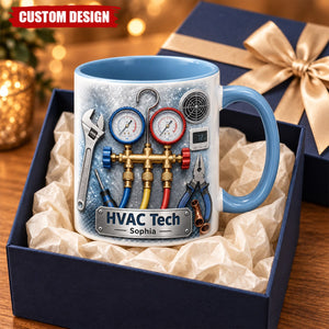 Personalized HVAC Mug Coffee Mug for Technicians, Heating Cooling Service Technician Gift