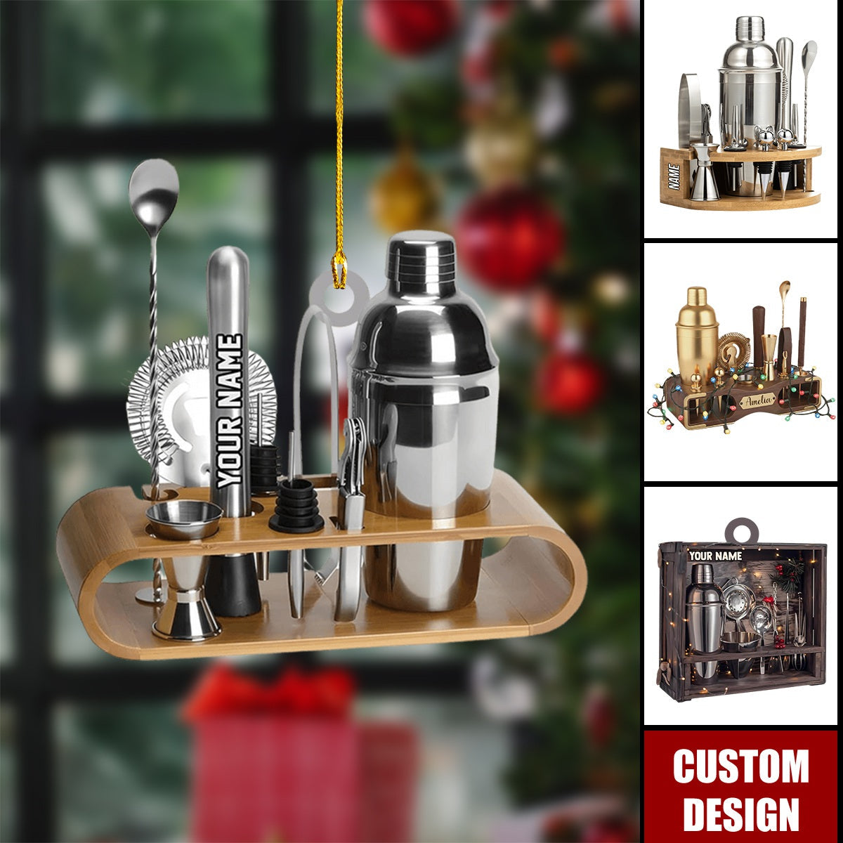 Personalized Bartender Acrylic Christmas Ornament - Gift For Bartender