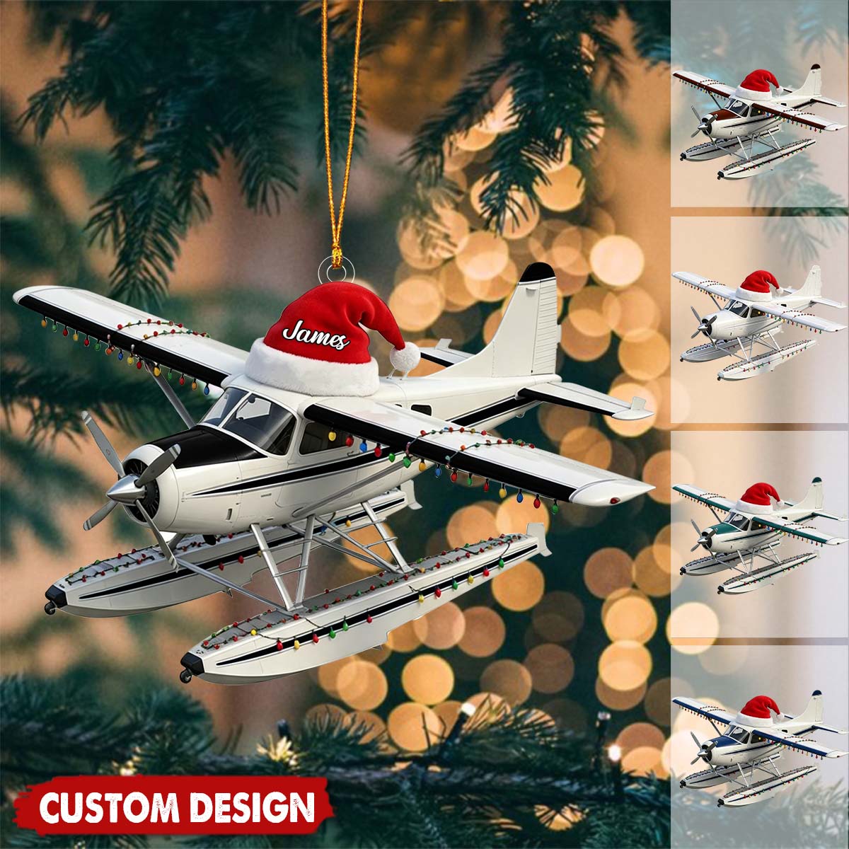 New Release - Personalized Airplane Ornament - Gift for Travelers, Aviators & Helicopter Lovers