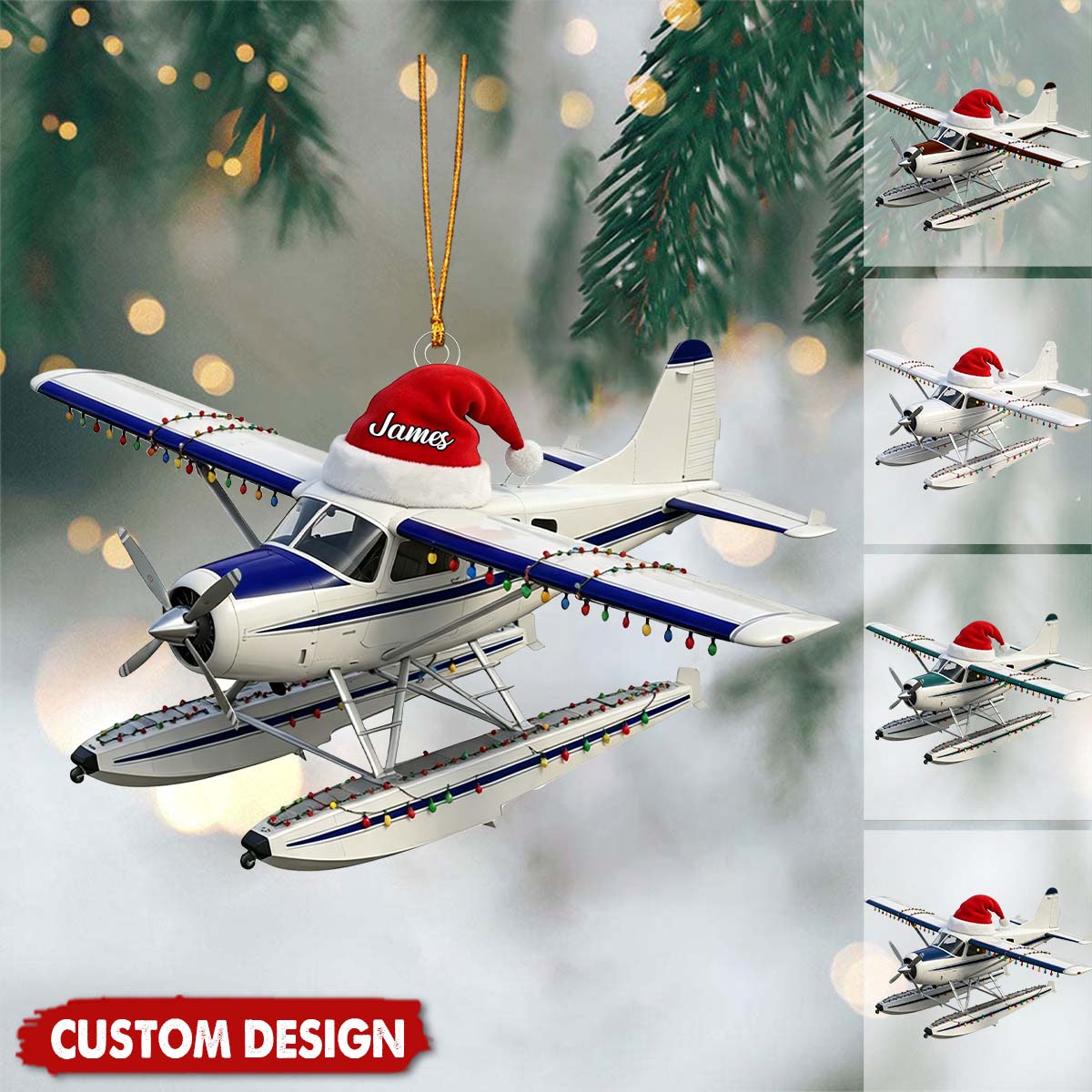 New Release - Personalized Airplane Ornament - Gift for Travelers, Aviators & Helicopter Lovers