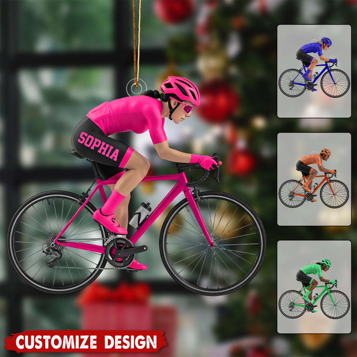 Personalized Road Bike Cyclist Christmas Ornament - Gift for Cycling Enthusiast And Cyclist