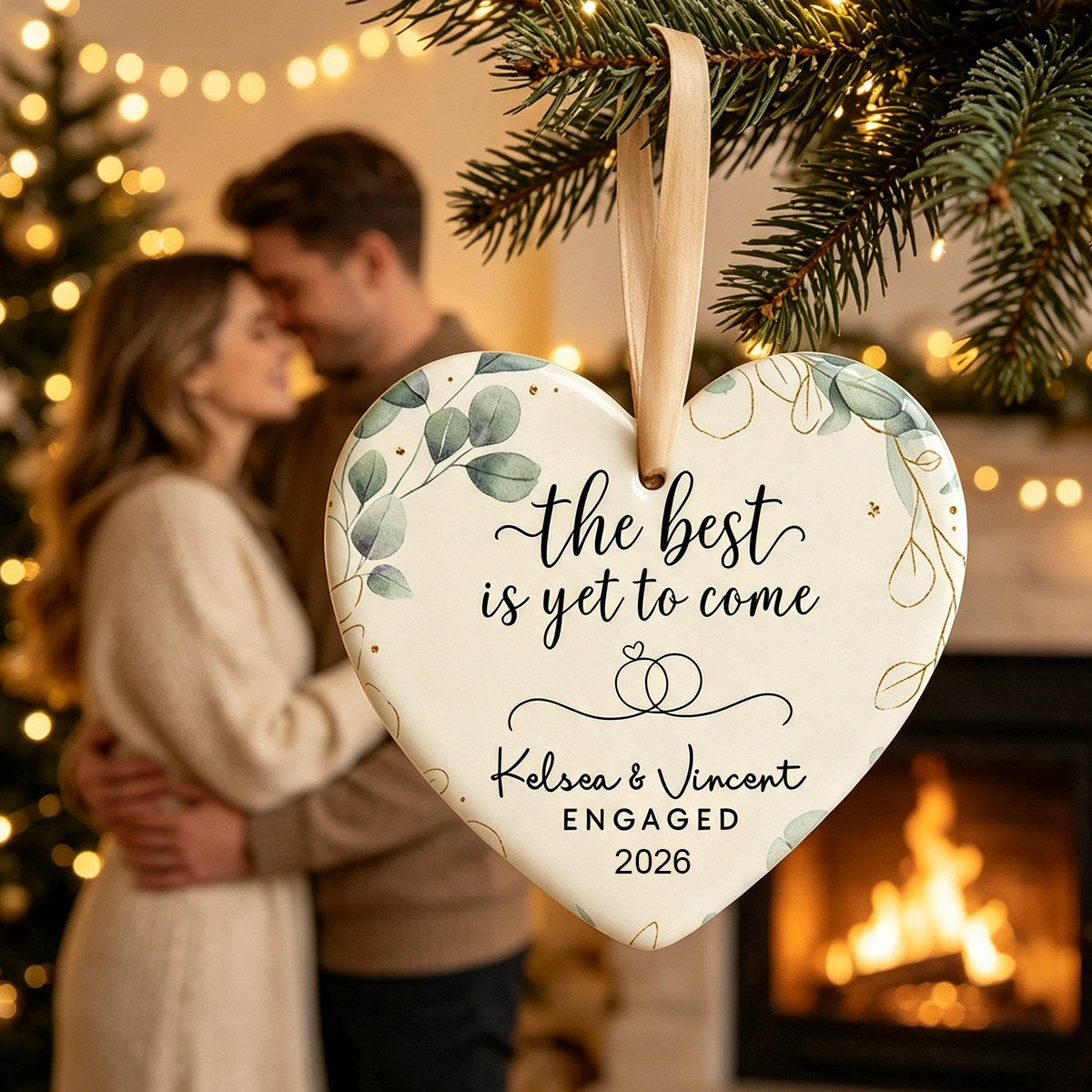 Personalized engaged ornament, Engagement gift, future mr and mrs gift, engaged Christmas gift, engaged couple gift, custom engagement gift
