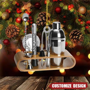 Personalized Bartender Acrylic Christmas Ornament Gift For Bartender -  New Release