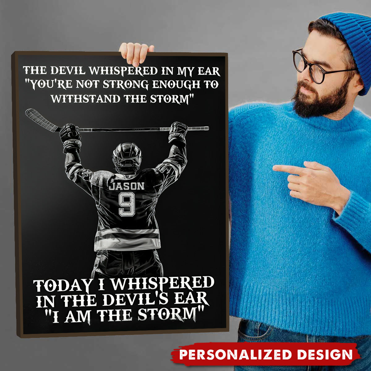 I Am The Storm-Personalized Hockey Player Poster-Poster Gift For Hockey Lovers